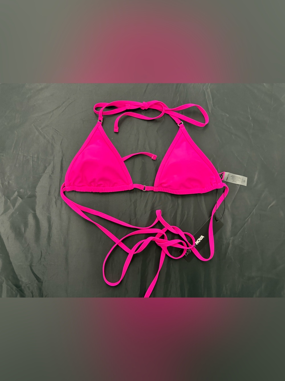 Fashion Nova Miley Triangle Tie Bikini Top